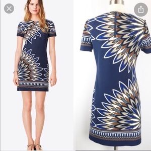 Tory Burch Mariana Navy Floral Bloom Mini Dress